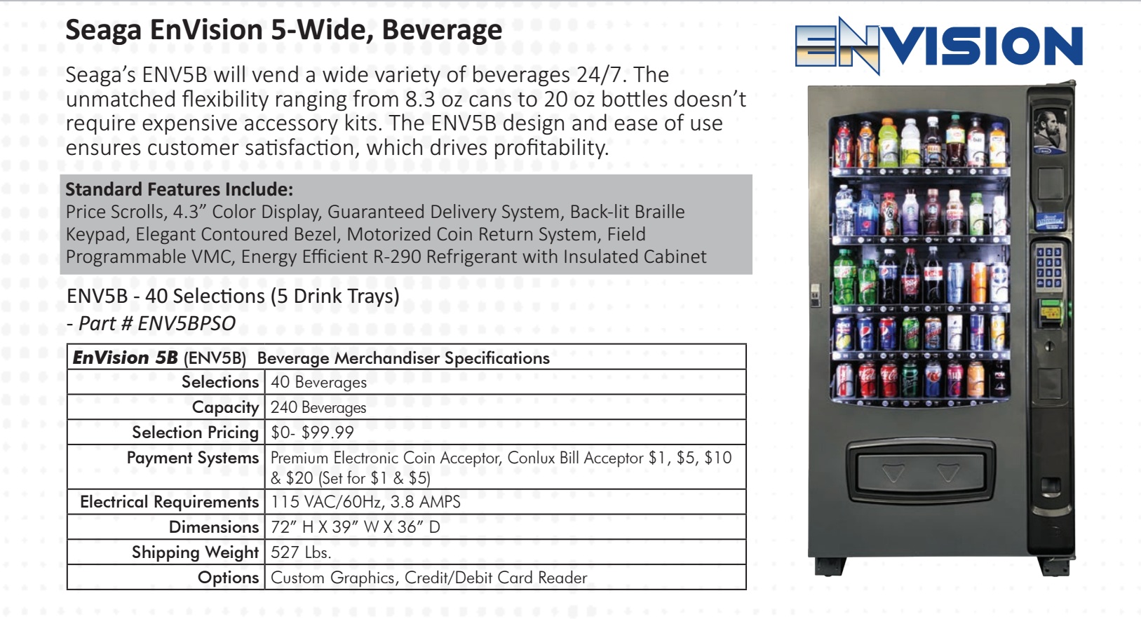 Seaga EnVision 5-Wide Beverage