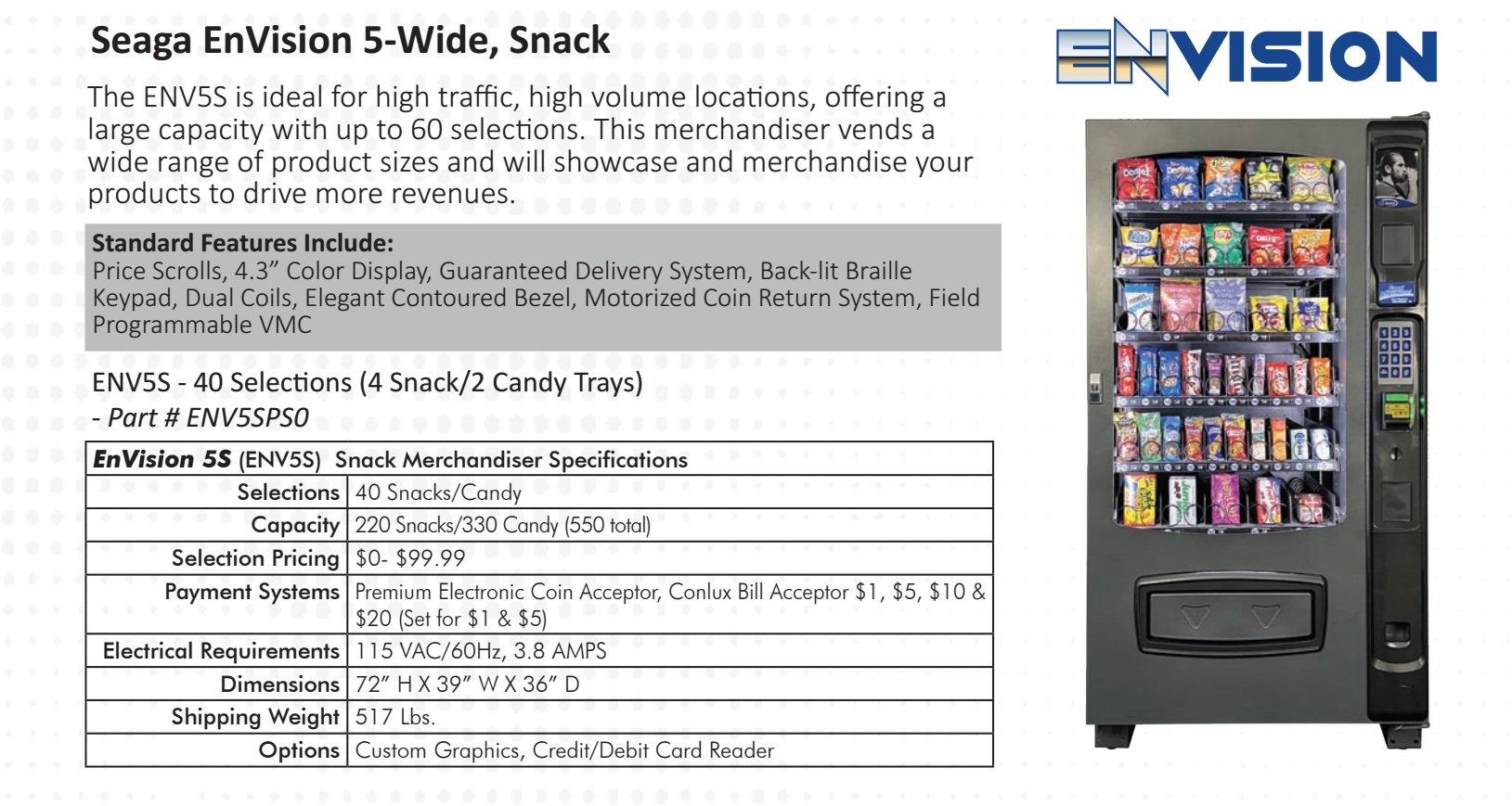Seaga EnVision 5-Wide Snack